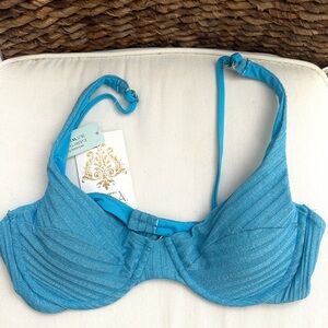 NWT Metallic Becca Swimwear Top/ Sz Med